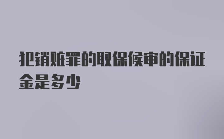 犯销赃罪的取保候审的保证金是多少