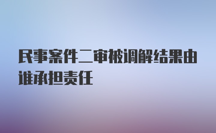 民事案件二审被调解结果由谁承担责任