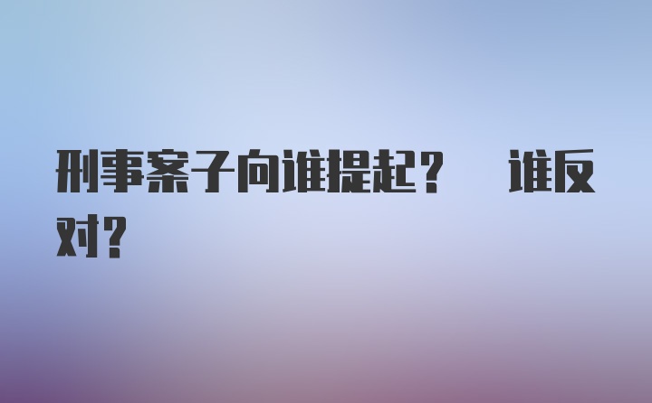 刑事案子向谁提起? 谁反对？