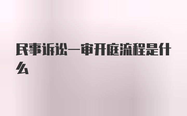 民事诉讼一审开庭流程是什么