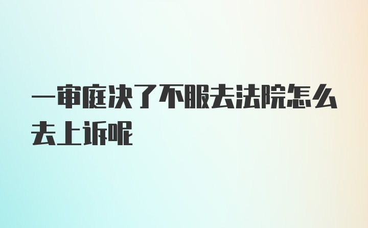 一审庭决了不服去法院怎么去上诉呢