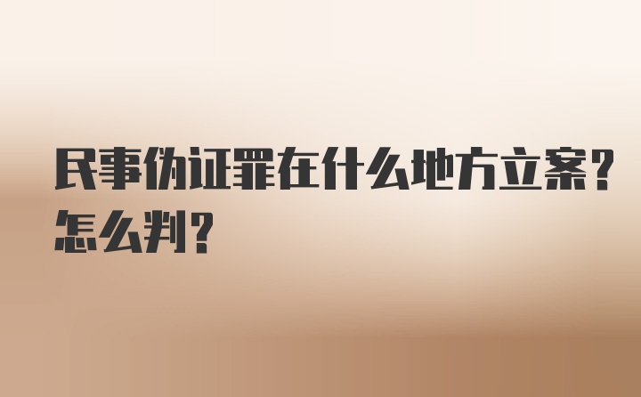 民事伪证罪在什么地方立案？怎么判？