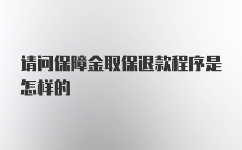 请问保障金取保退款程序是怎样的