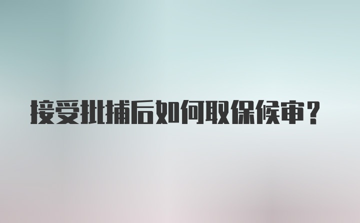 接受批捕后如何取保候审？