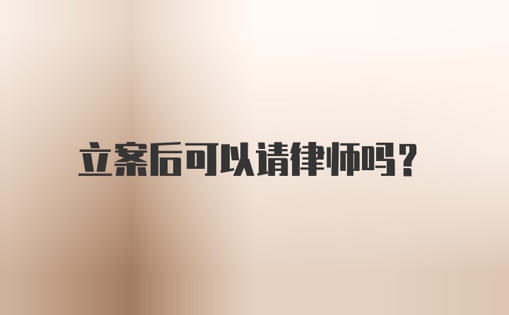 立案后可以请律师吗？