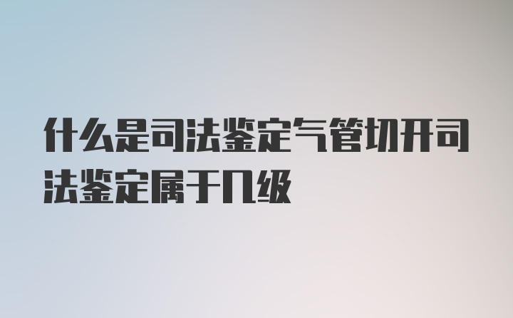 什么是司法鉴定气管切开司法鉴定属于几级