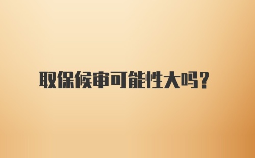 取保候审可能性大吗?