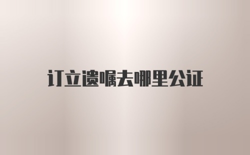 订立遗嘱去哪里公证