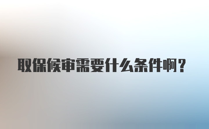 取保候审需要什么条件啊？