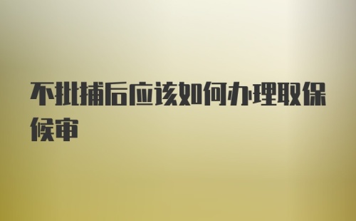 不批捕后应该如何办理取保候审