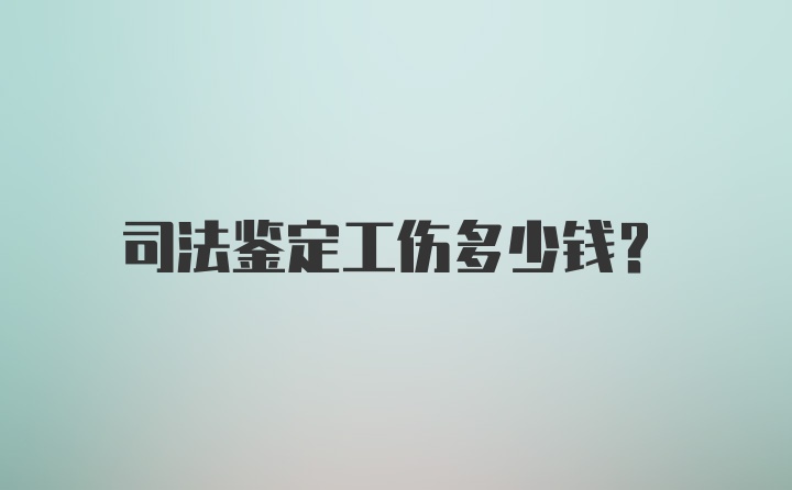 司法鉴定工伤多少钱？