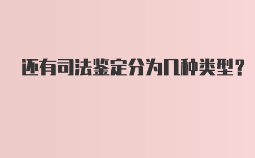 还有司法鉴定分为几种类型？