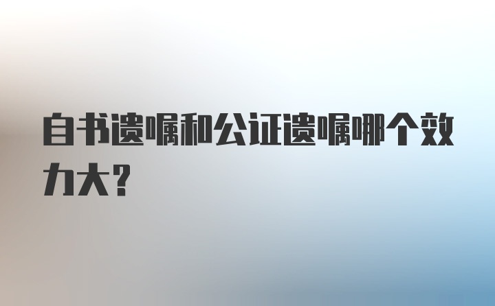 自书遗嘱和公证遗嘱哪个效力大？