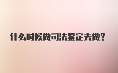 什么时候做司法鉴定去做？