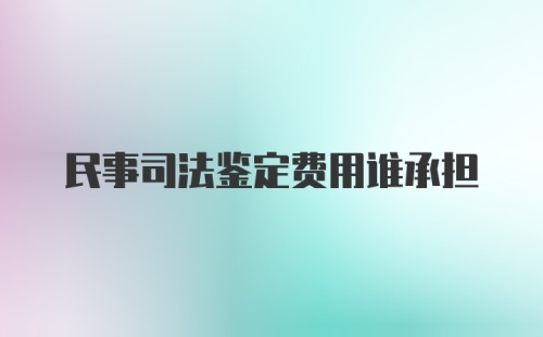 民事司法鉴定费用谁承担