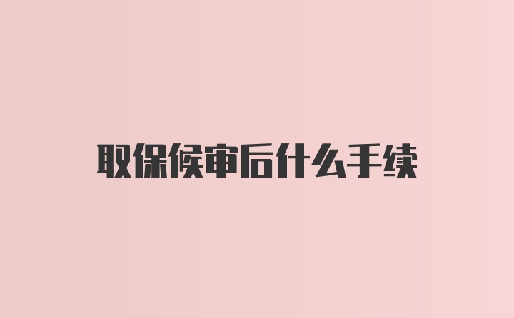 取保候审后什么手续