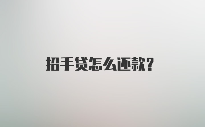 招手贷怎么还款？