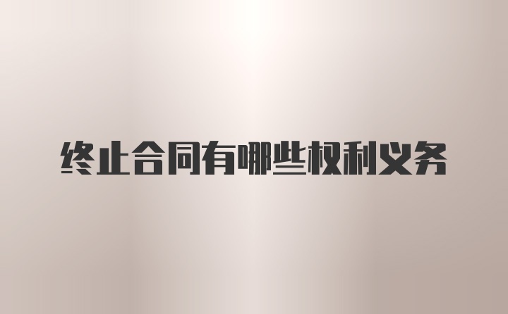 终止合同有哪些权利义务