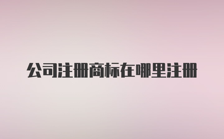 公司注册商标在哪里注册