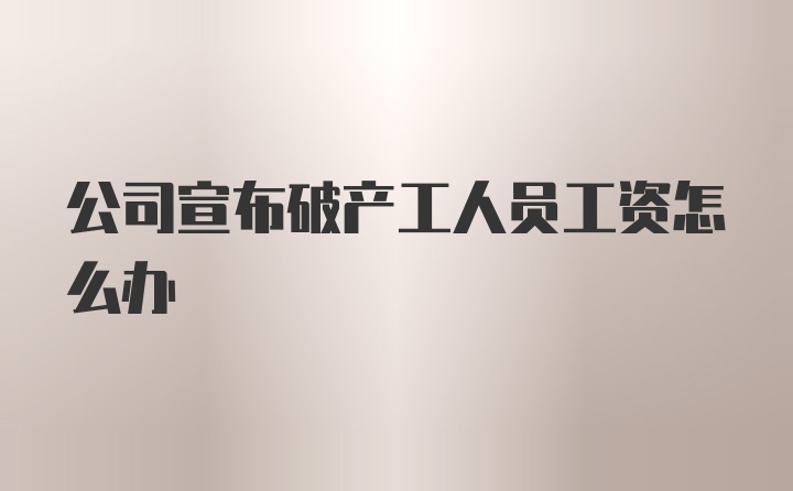 公司宣布破产工人员工资怎么办