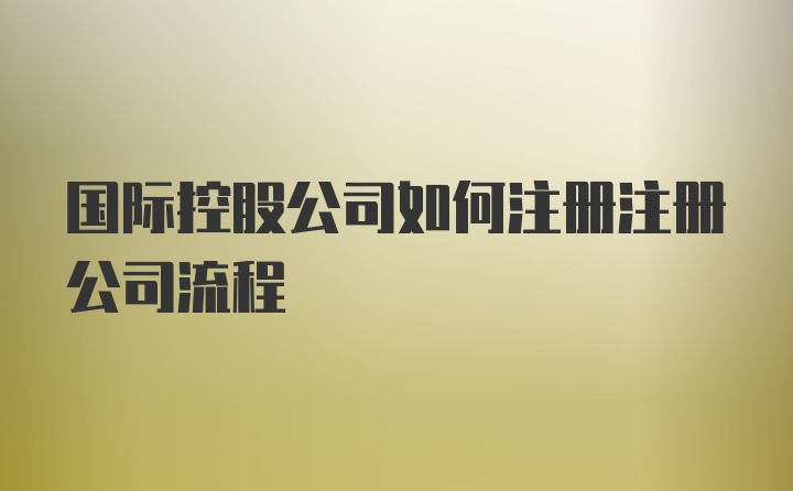 国际控股公司如何注册注册公司流程