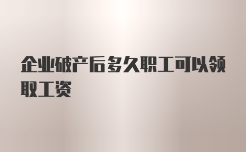 企业破产后多久职工可以领取工资