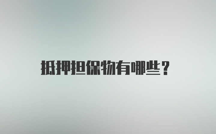 抵押担保物有哪些？
