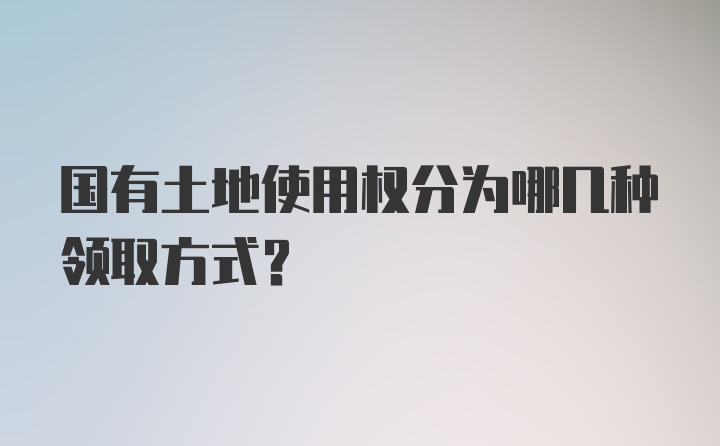 国有土地使用权分为哪几种领取方式？