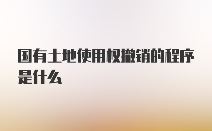 国有土地使用权撤销的程序是什么