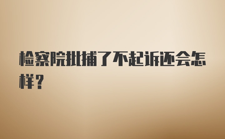 检察院批捕了不起诉还会怎样？