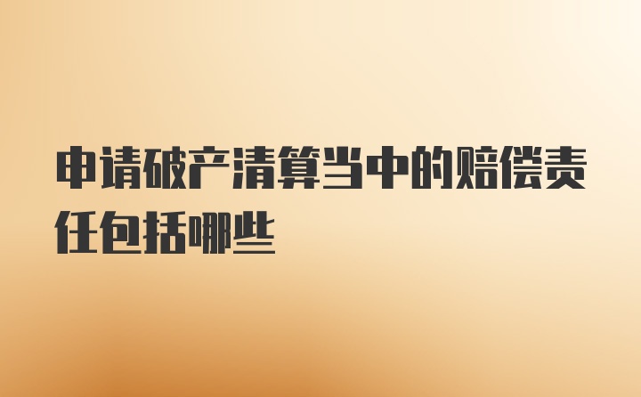 申请破产清算当中的赔偿责任包括哪些