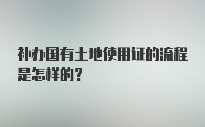 补办国有土地使用证的流程是怎样的？