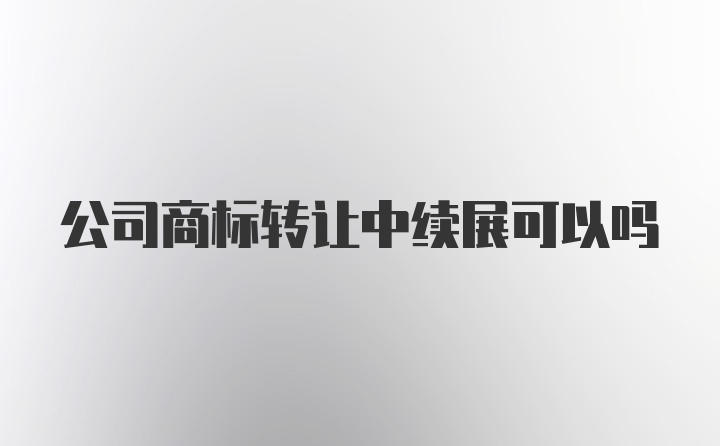 公司商标转让中续展可以吗