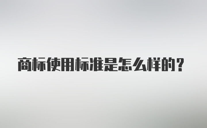 商标使用标准是怎么样的？