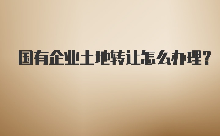 国有企业土地转让怎么办理？