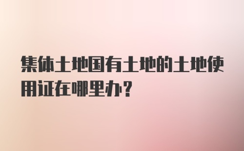 集体土地国有土地的土地使用证在哪里办？