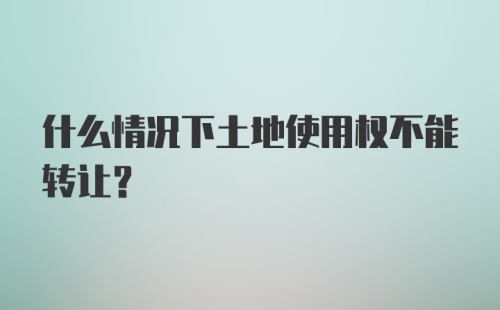 什么情况下土地使用权不能转让？