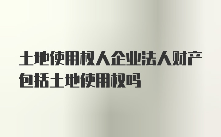 土地使用权人企业法人财产包括土地使用权吗