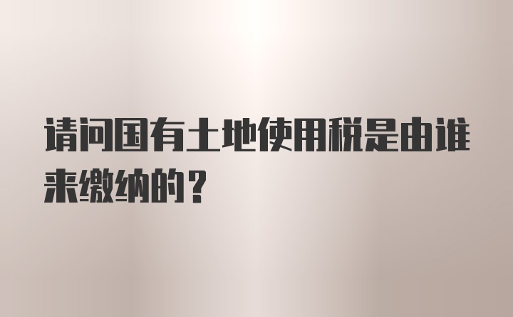 请问国有土地使用税是由谁来缴纳的？