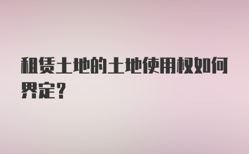 租赁土地的土地使用权如何界定？