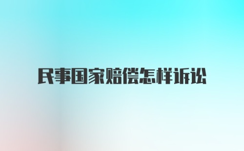 民事国家赔偿怎样诉讼