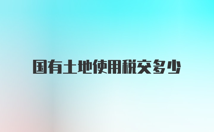 国有土地使用税交多少