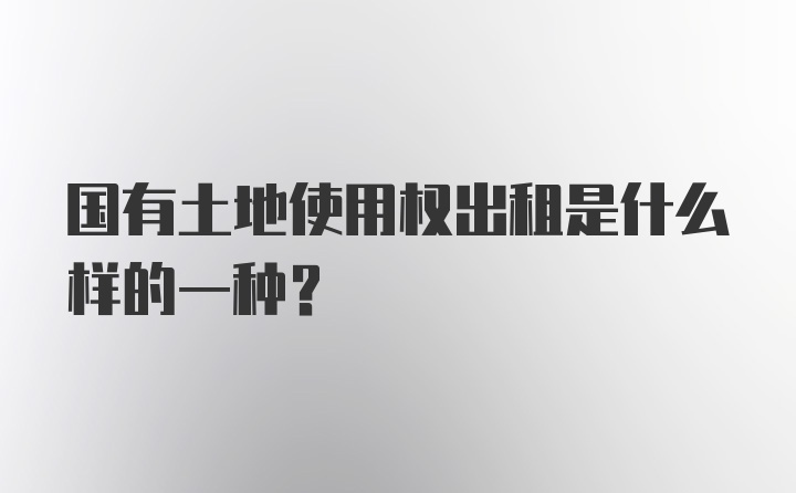 国有土地使用权出租是什么样的一种？