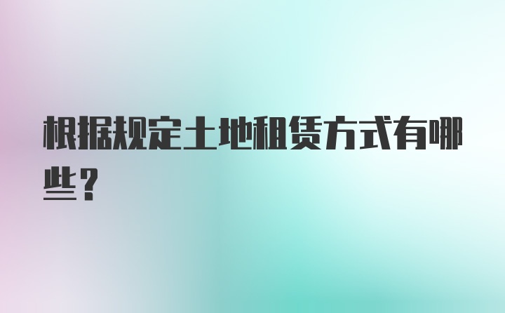 根据规定土地租赁方式有哪些？