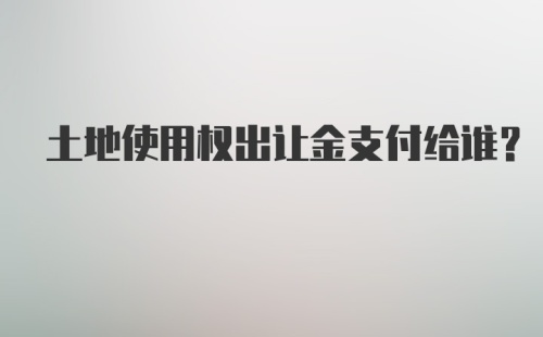 土地使用权出让金支付给谁？