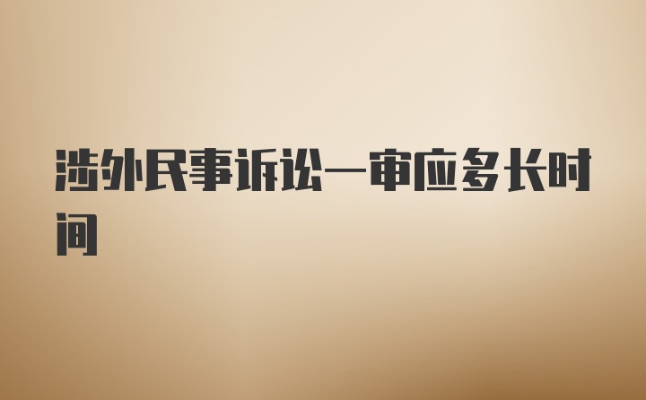 涉外民事诉讼一审应多长时间