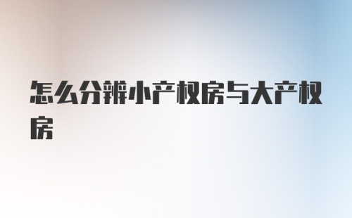 怎么分辨小产权房与大产权房