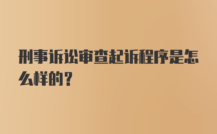 刑事诉讼审查起诉程序是怎么样的？