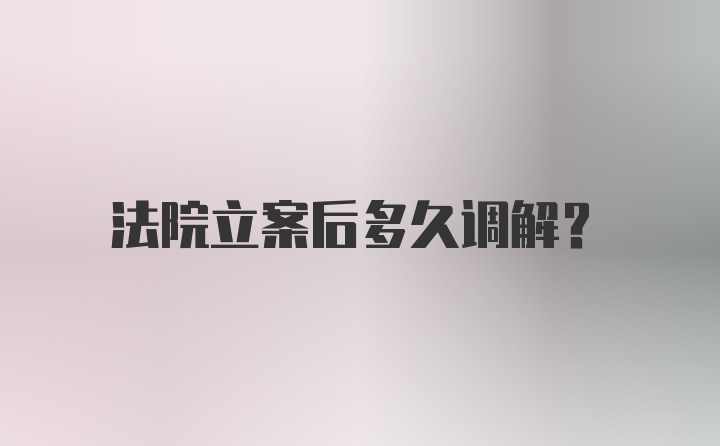 法院立案后多久调解？