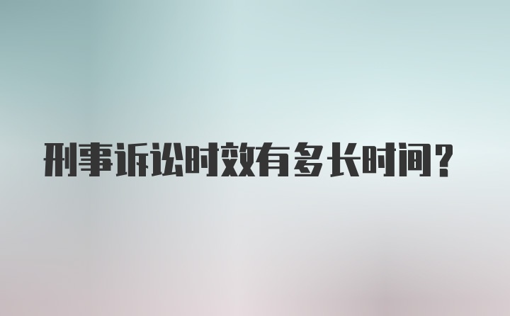 刑事诉讼时效有多长时间？